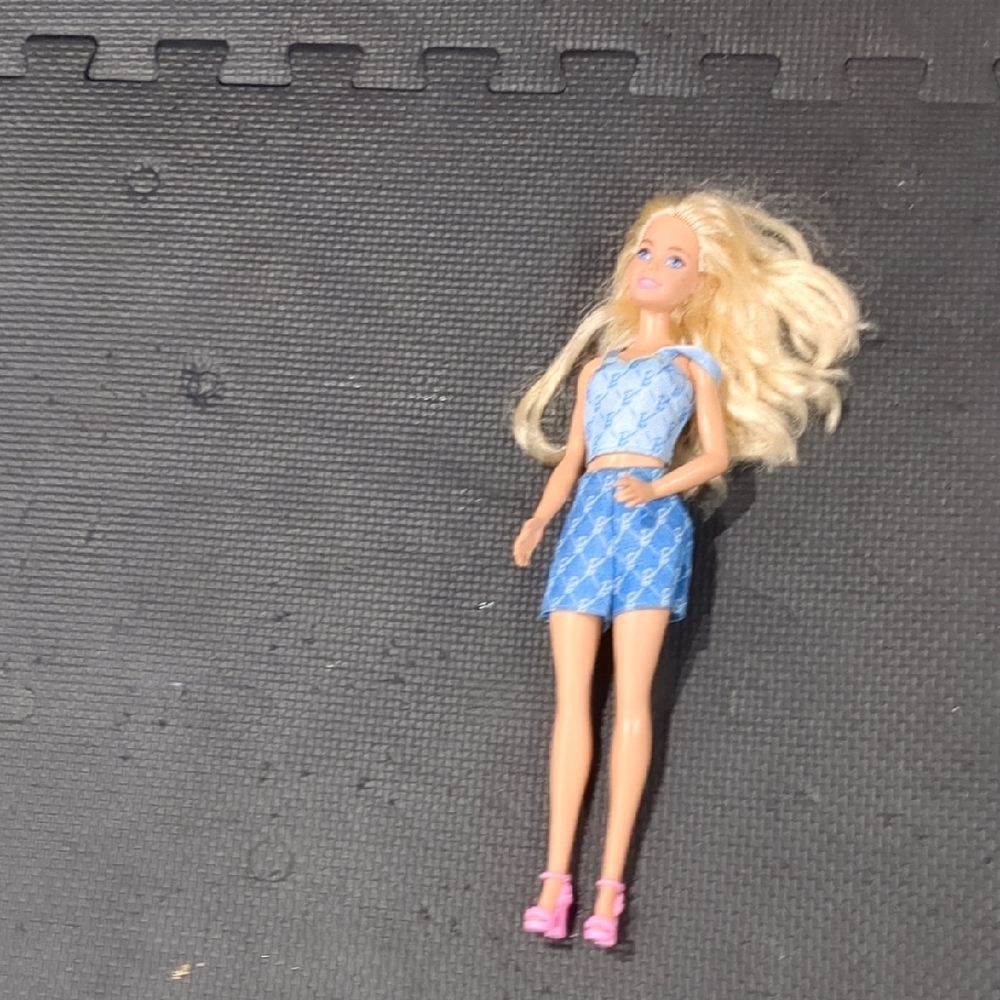 Fashion Doll with Blue Outfit and Blonde Hair